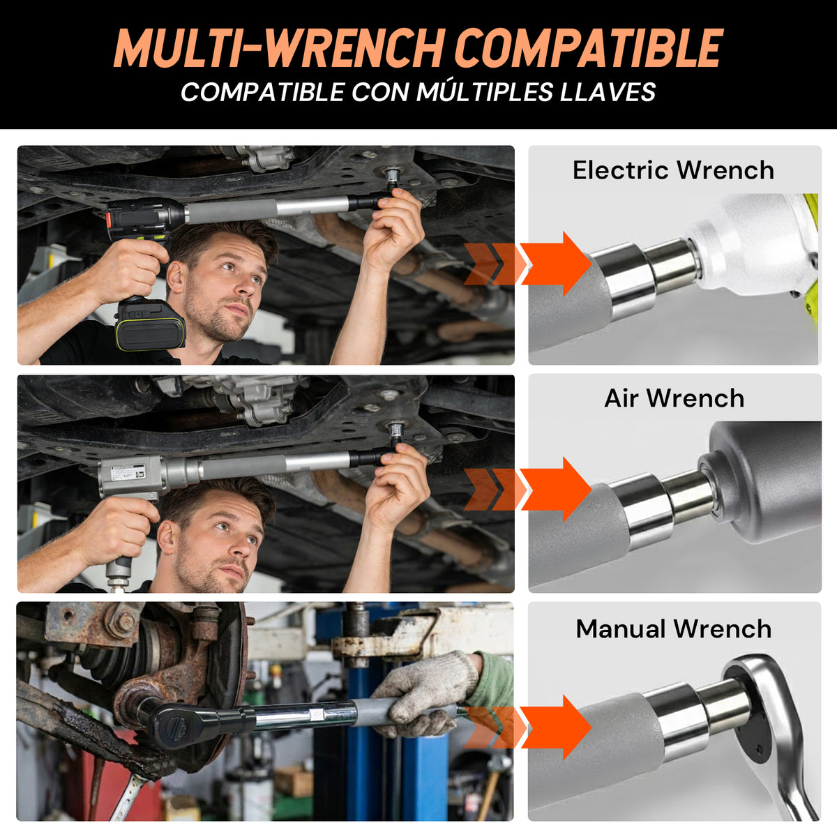 Multi-Function Extended Ratchet Socket Wrench