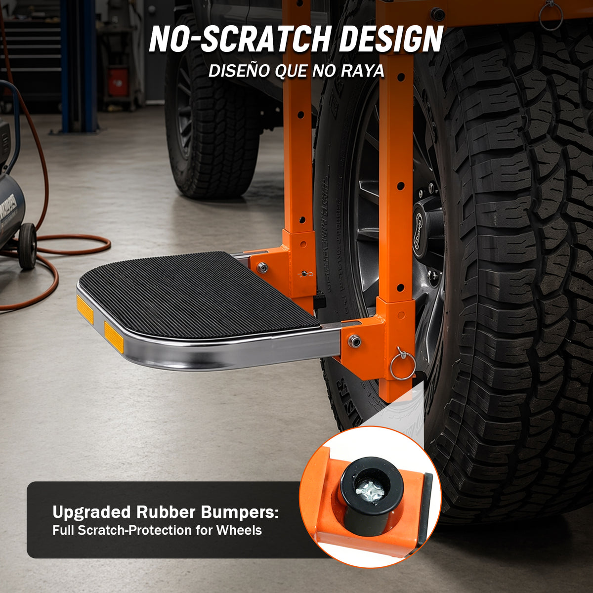 Upgraded 350 lb Foldable Tire Step for Trucks, SUVs & RVs
