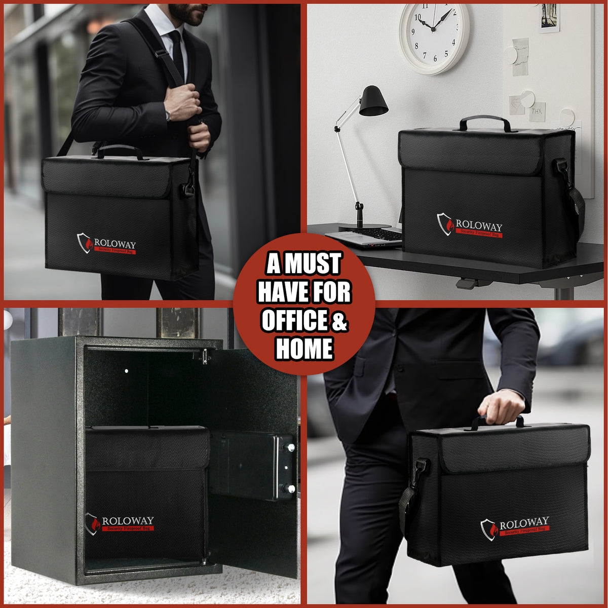 Upgraded Large Fireproof Bag for Documents and Valuables Storage | Rolowaysafe