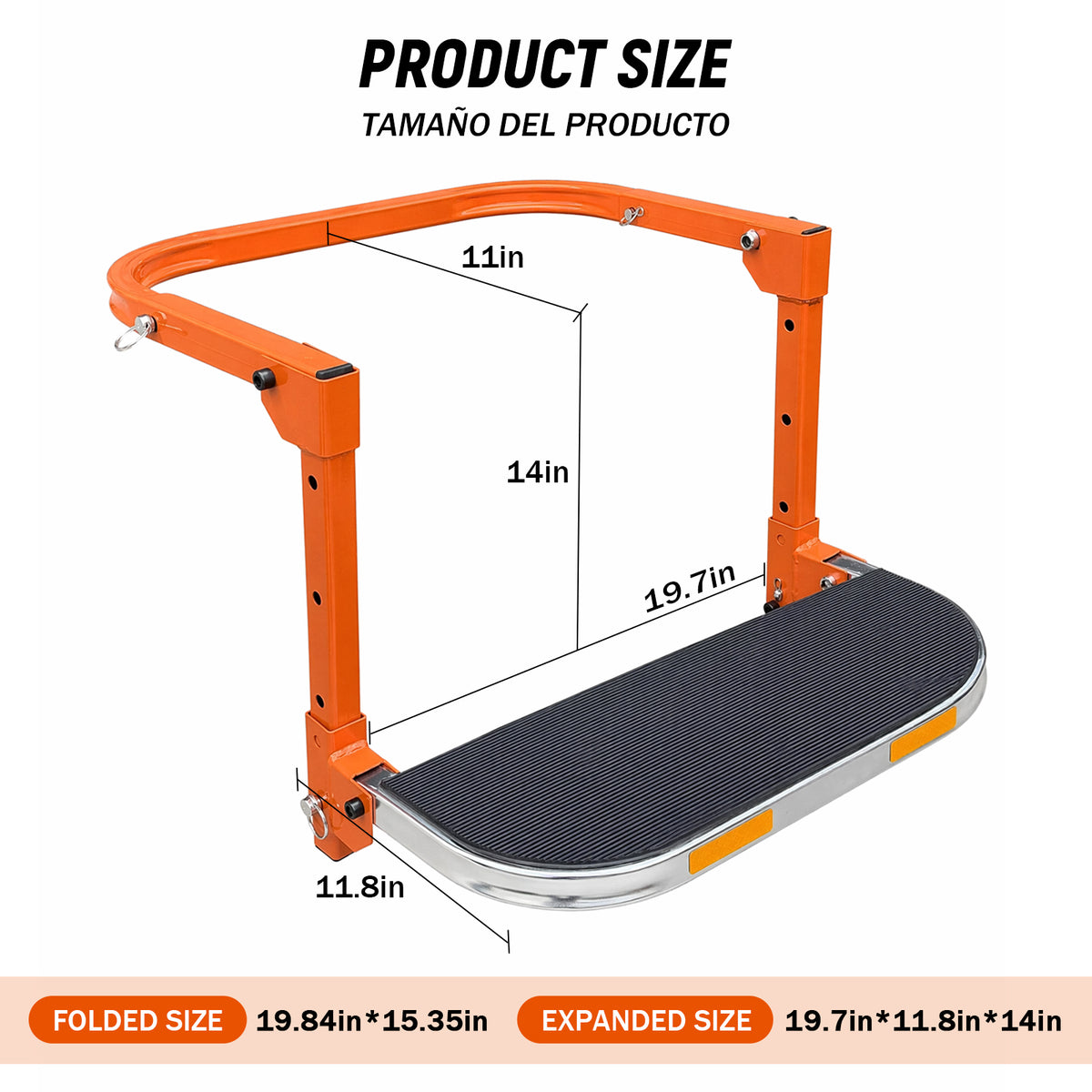 Upgraded 350 lb Foldable Tire Step for Trucks, SUVs & RVs