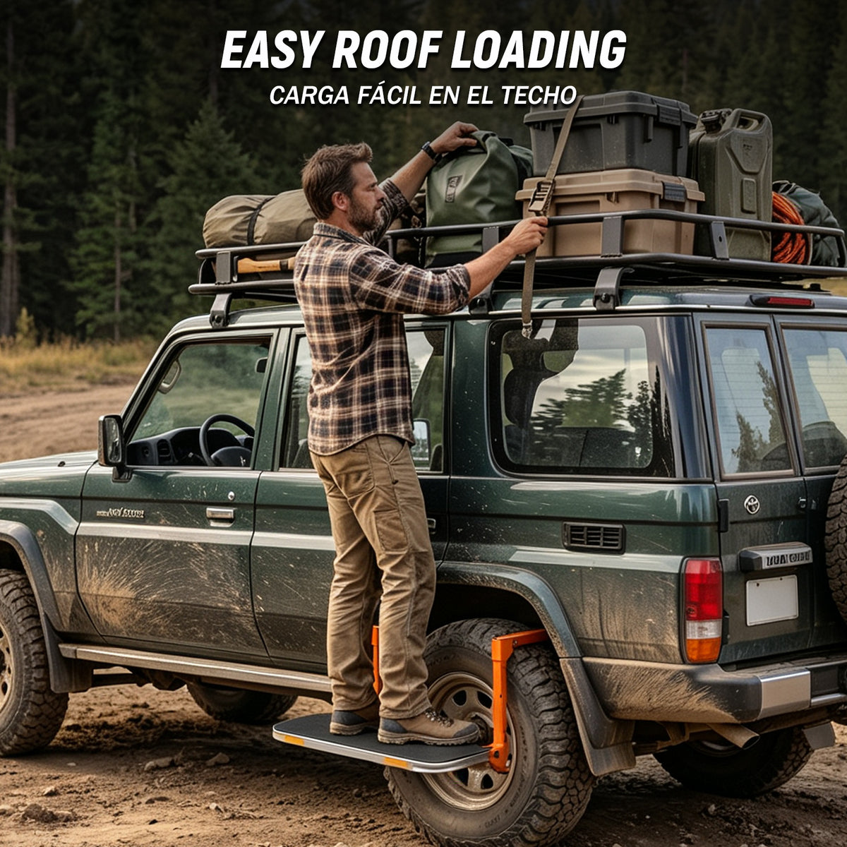 Upgraded 350 lb Foldable Tire Step for Trucks, SUVs & RVs