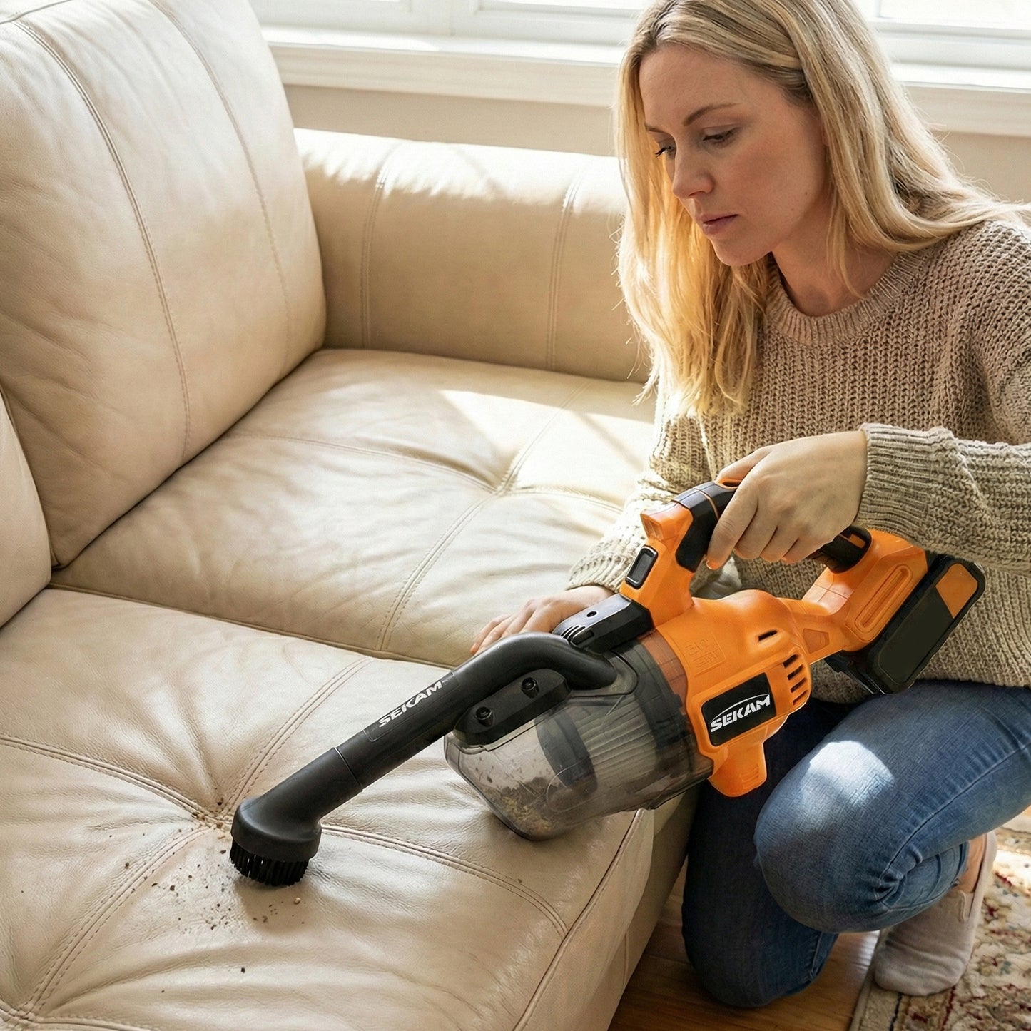 Cordless Vacuum Cleaner | Orange & Black | Sekamtools