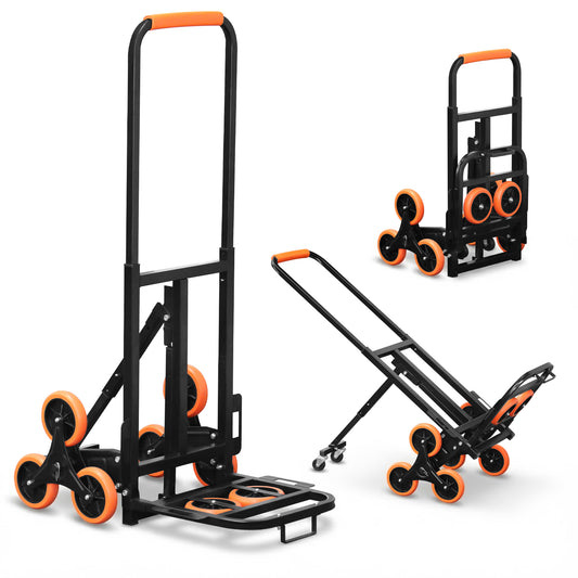 S-8 Wheel Folding Stair Climbing Cart | Orange & Black | Sekamtools