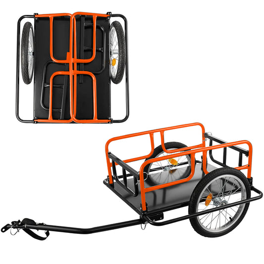 Foldable bicycle cargo trailer | Black & Orange | Sekamtools