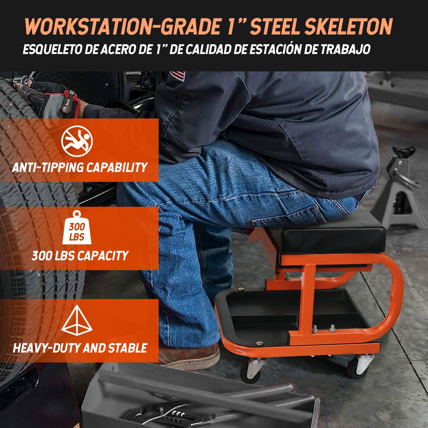 Tool Stool | Black & Orange | Sekamtools