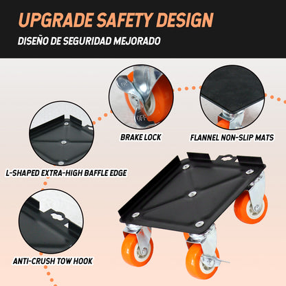 Furniture moving tools | 4pcs Black & orange | Sekamtools