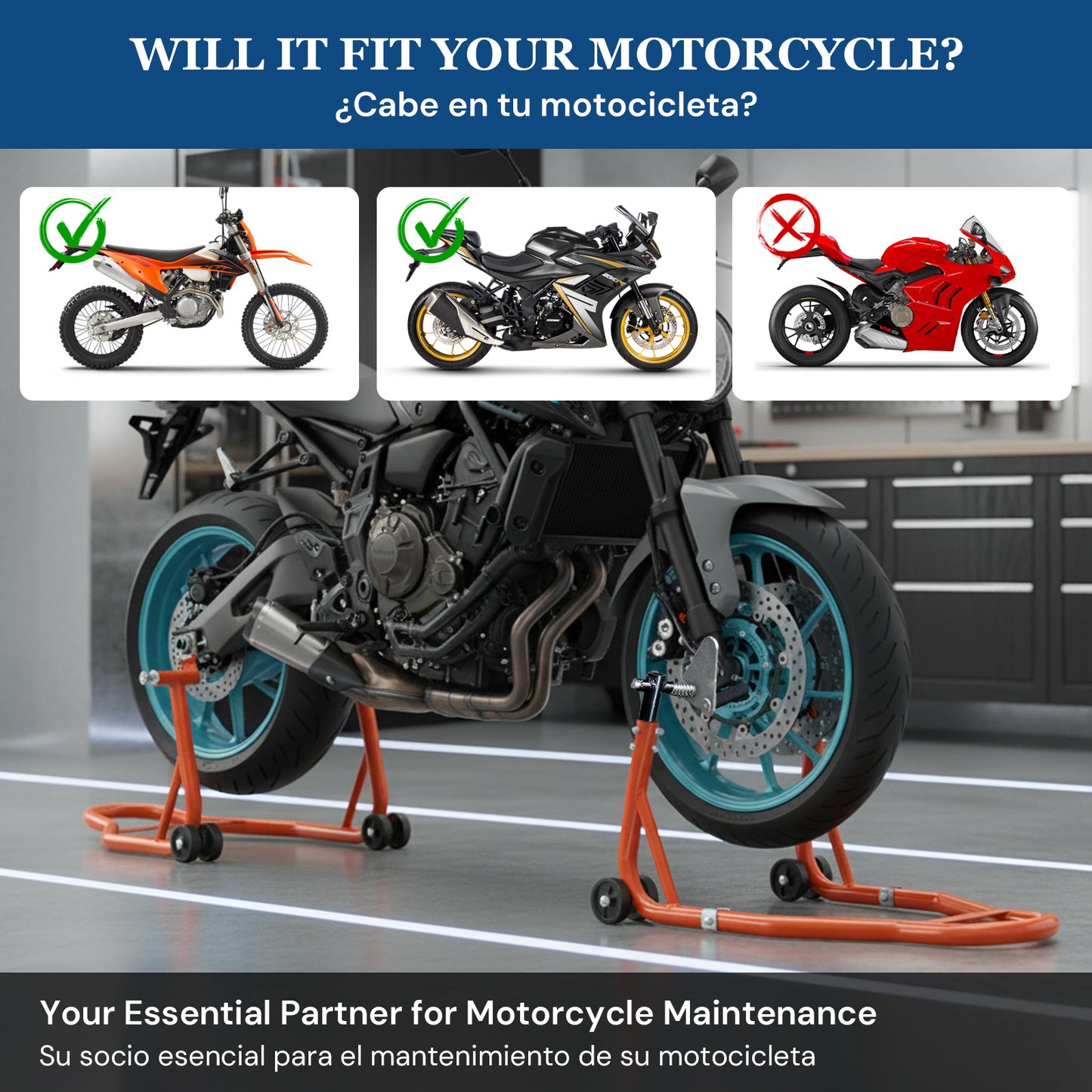 Motorcycle universal bracket | Black & Orange | Sekamtools