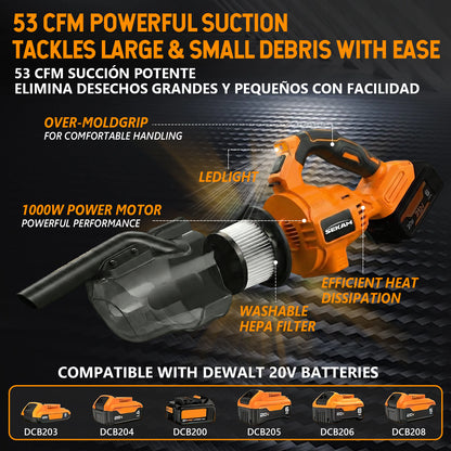 Cordless Vacuum Cleaner | Orange & Black | Sekamtools