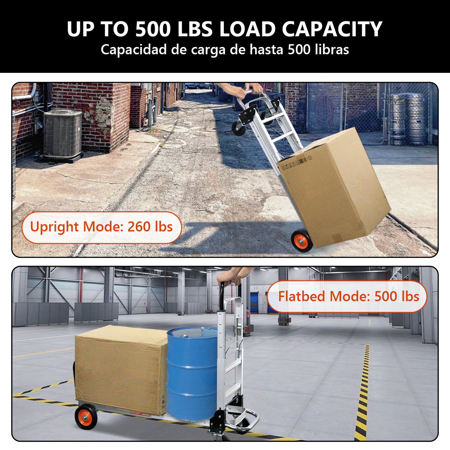 Folding trolley | Silver & Orange & Black | Sekamtools