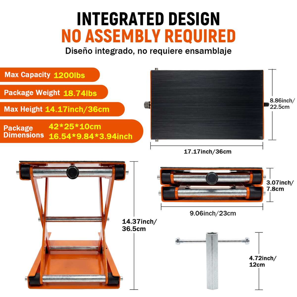 1200 LBS Motorcycle Lift Scissor Jack