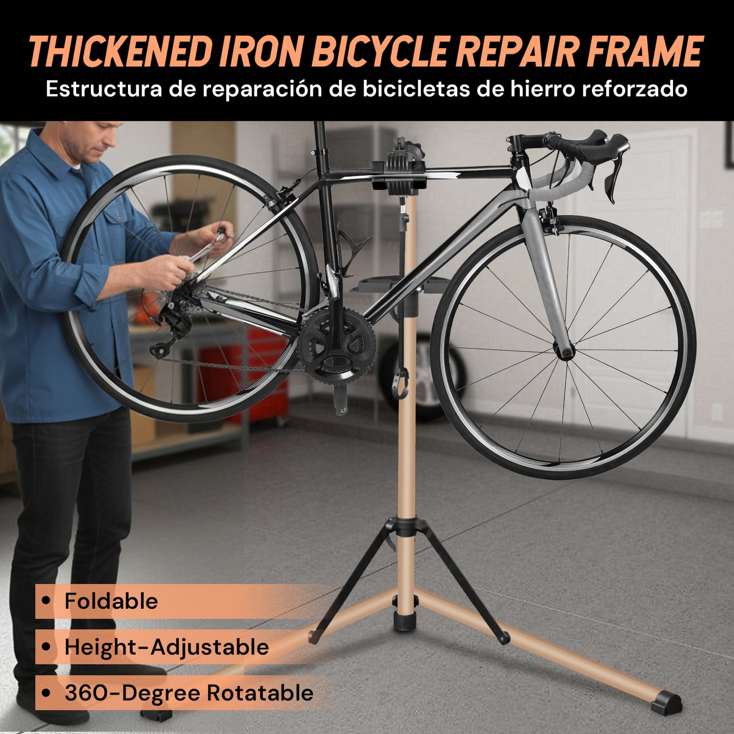 Bicycle repair stand | Champagne gold | Sekamtools