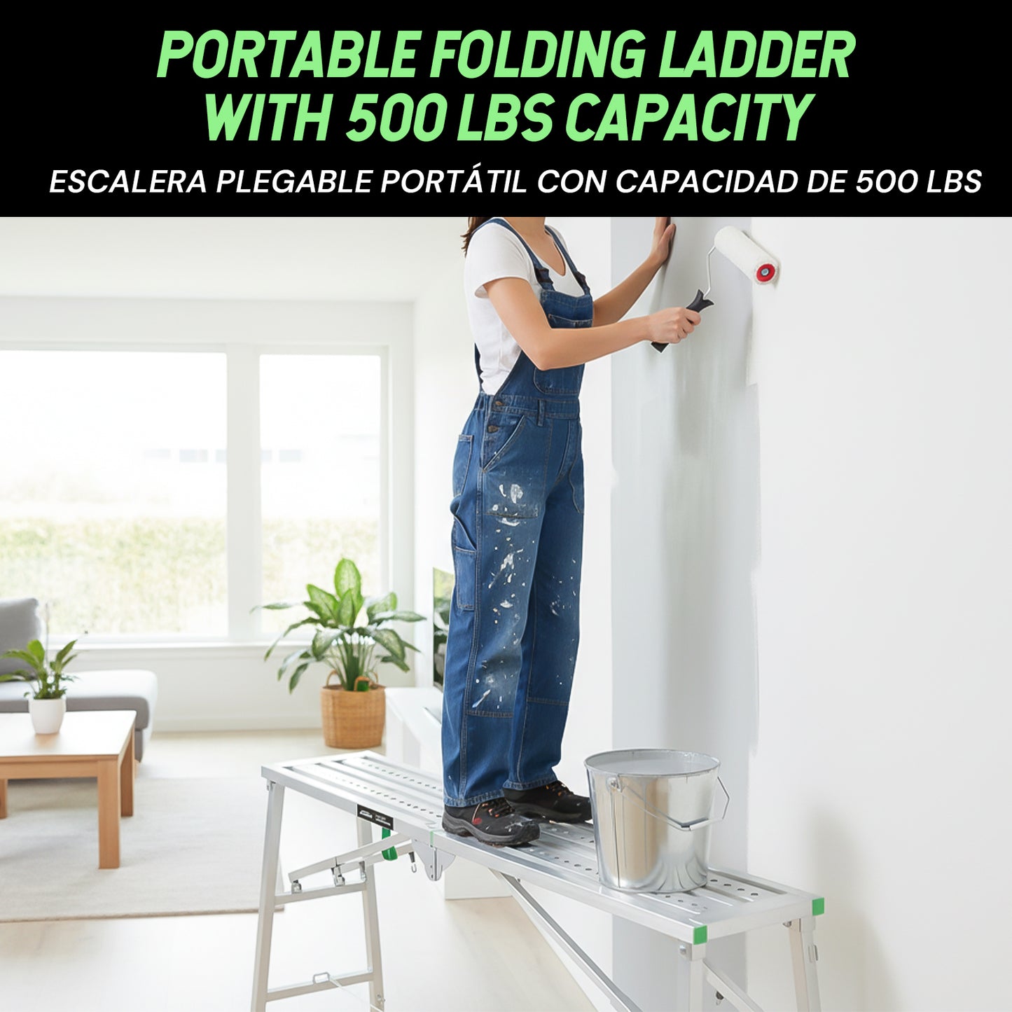 Portable steel ladder | Silver & Orange | Sekamtools