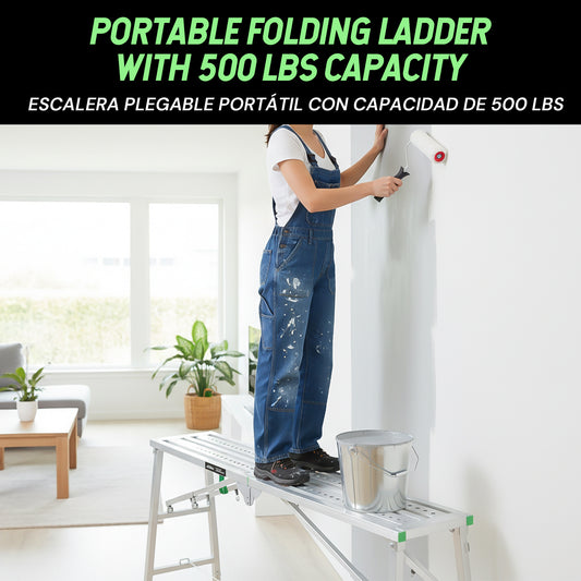 Portable steel ladder | Silver & Orange | Sekamtools