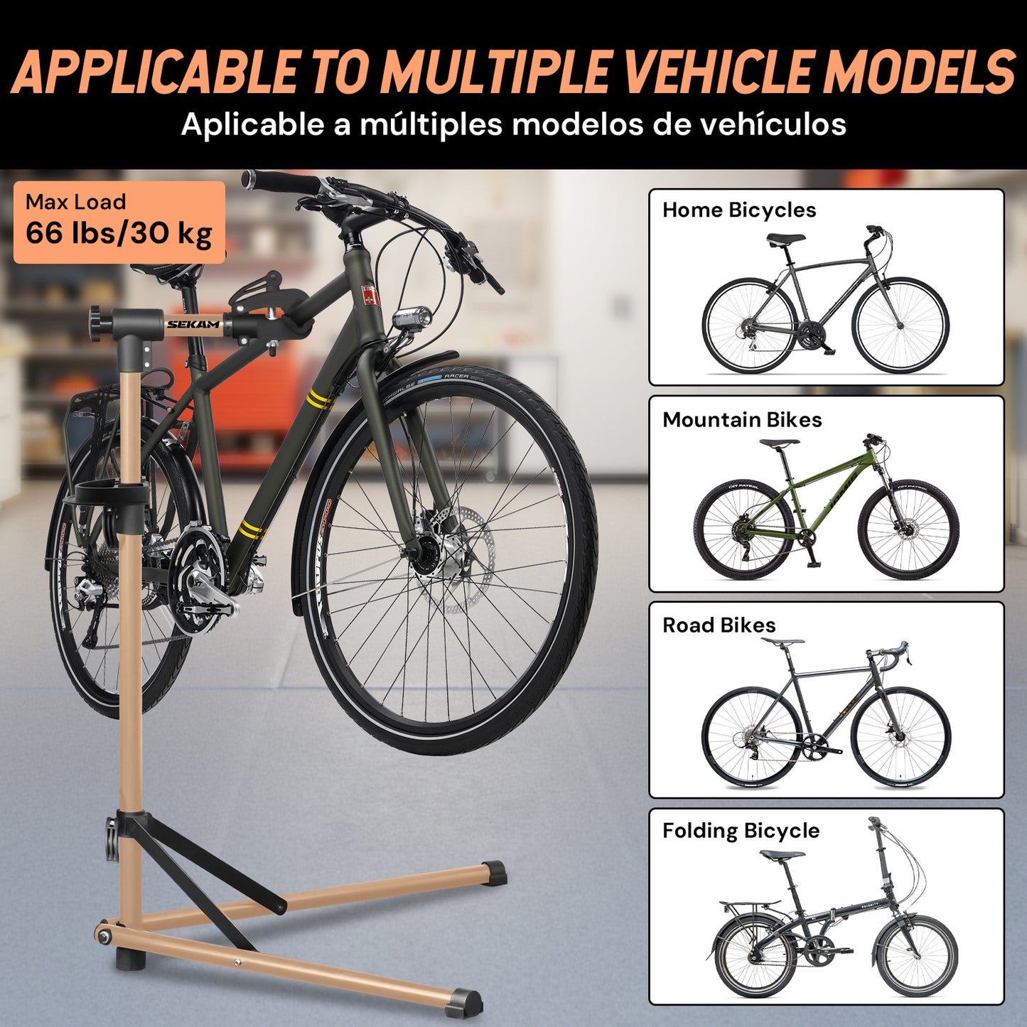 Bicycle repair stand | Champagne gold | Sekamtools
