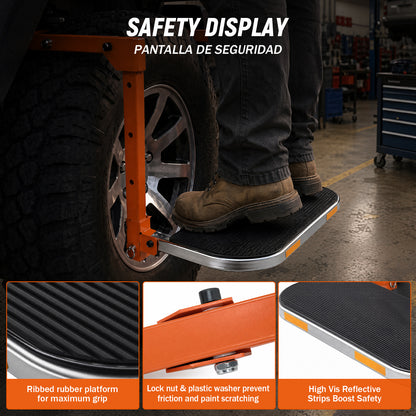 Upgraded 350 lb Foldable Tire Step for Trucks, SUVs & RVs