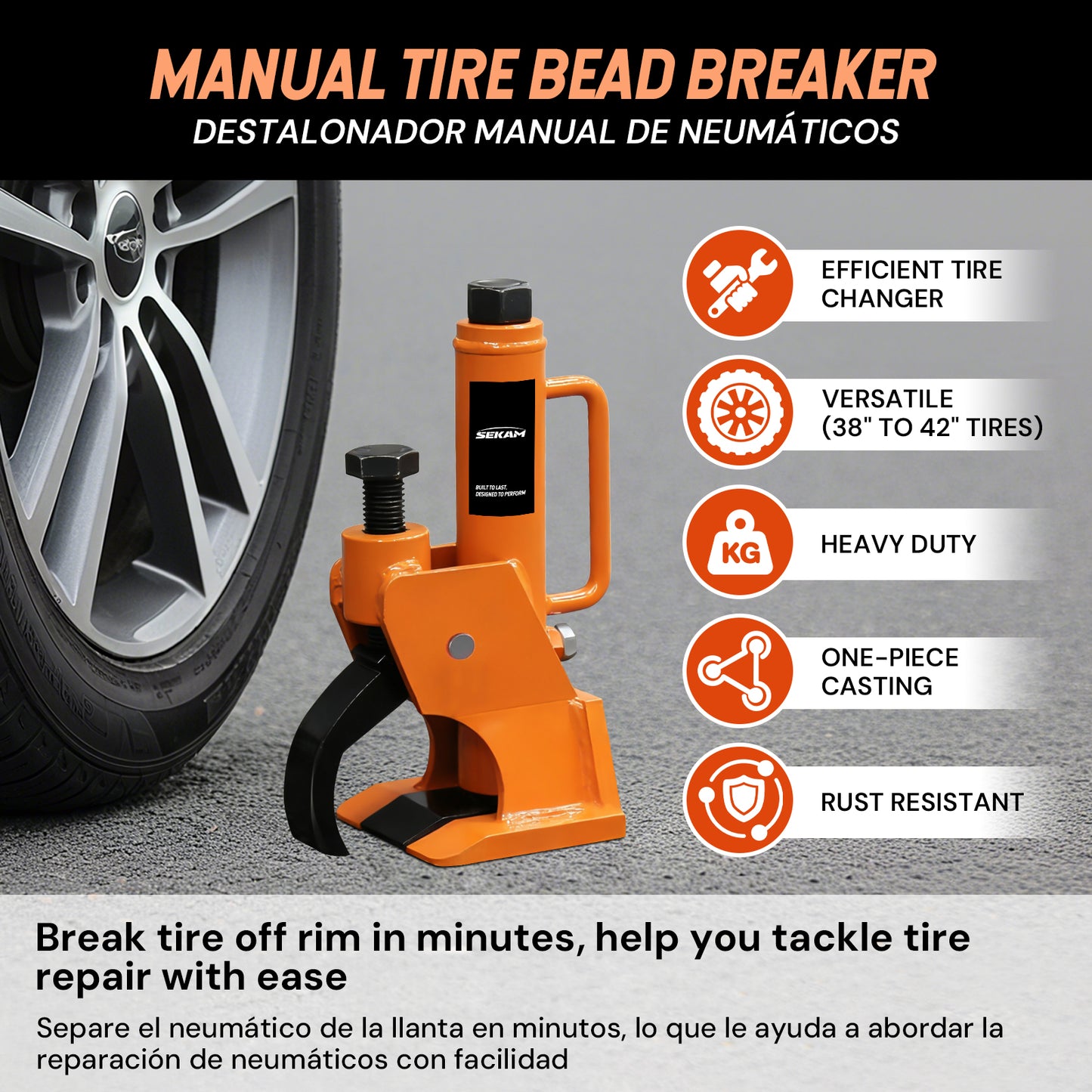 Tire Bead Separator | Black & Orange | Sekamtools