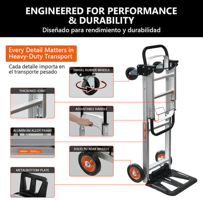 Folding trolley | Silver & Orange & Black | Sekamtools
