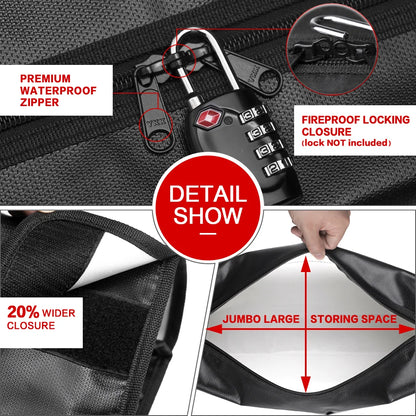 Large Fireproof Bag for Documents and Valuables Storage | Rolowaysafe