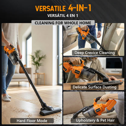 Cordless Vacuum Cleaner | Orange & Black | Sekamtools