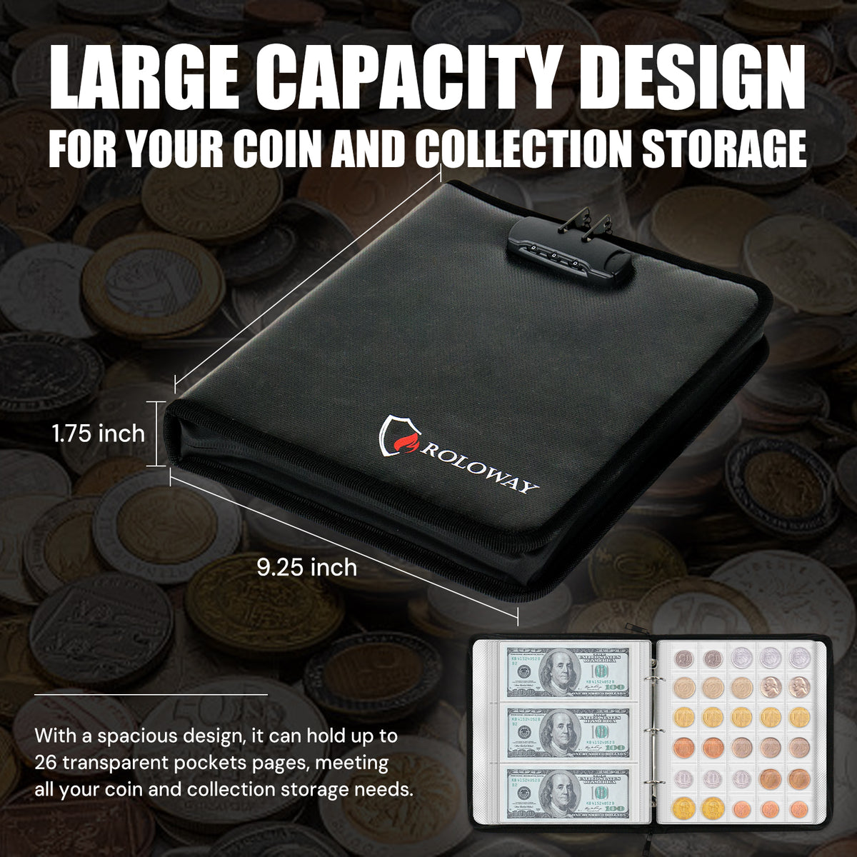Fireproof Coin Collection Book | Rolowaysafe