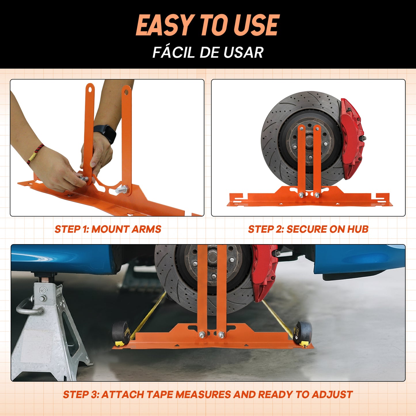 Tire Alignment Tool | Black & Orange | Sekamtools