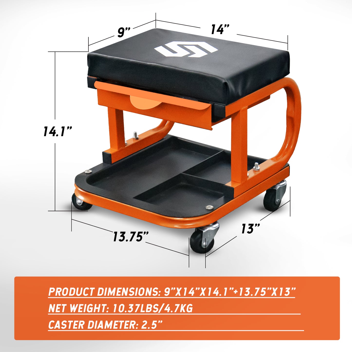 Tool Stool | Black & Orange | Sekamtools