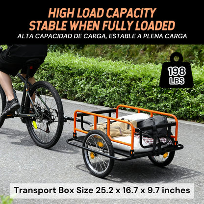 Foldable bicycle cargo trailer | Black & Orange | Sekamtools