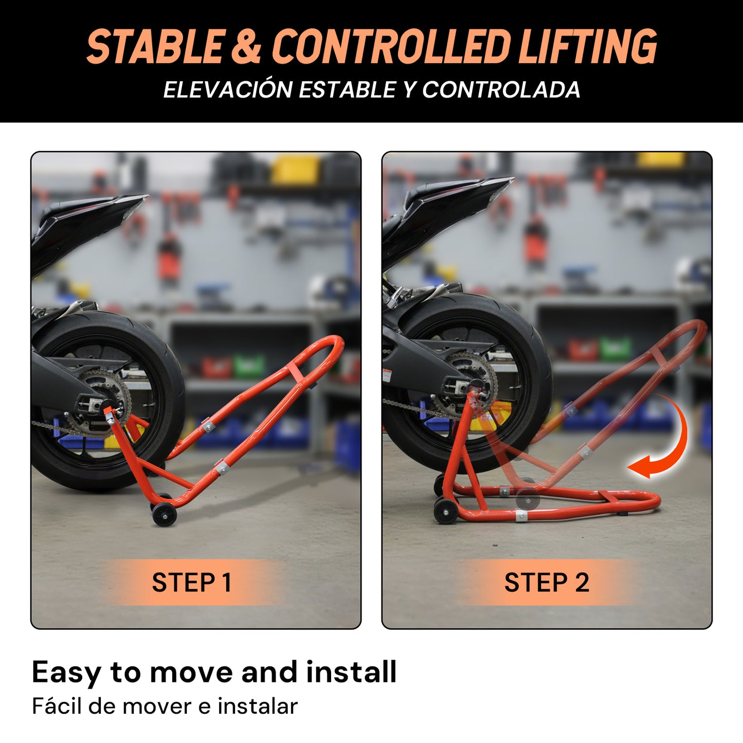 Motorcycle rear wheel bracket | Orange | Sekamtools