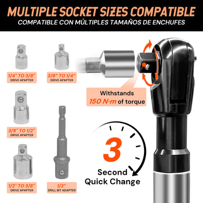 Multi-Function Extended Ratchet Socket Wrench