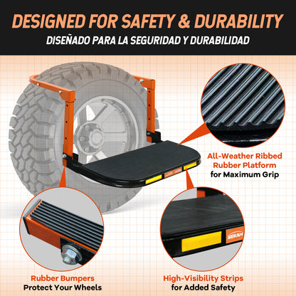 Folding Heavy-Duty Tire Steps | Orange | Sekamtools