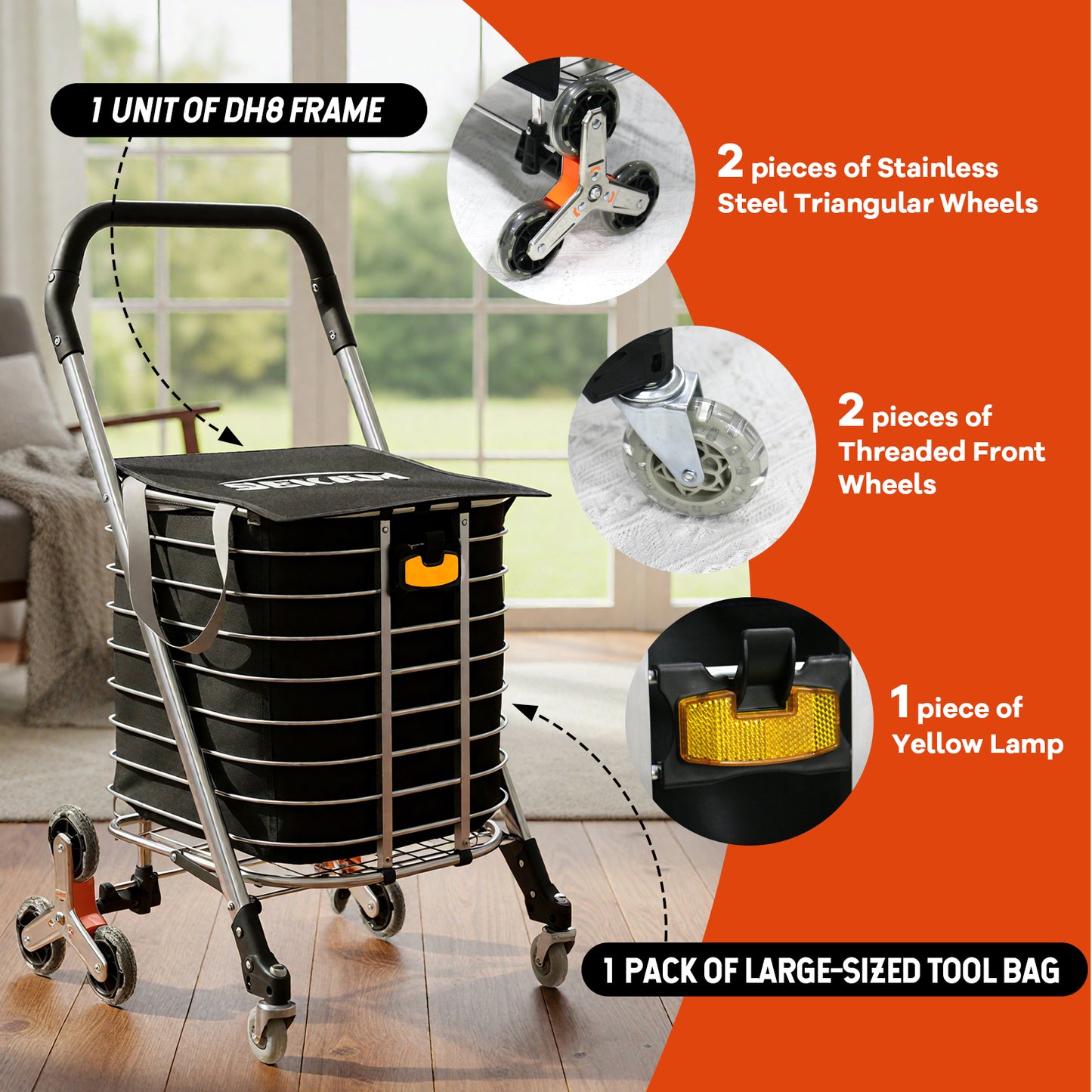 Foldable shopping cart | Black | Sekamtools