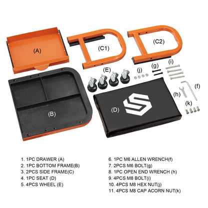 Tool Stool | Black & Orange | Sekamtools