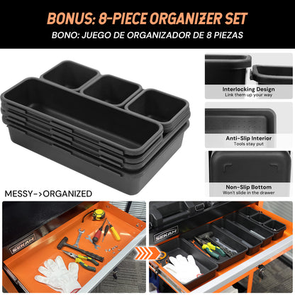 5-Drawer Tool Cart | Orange & Black | Sekamtools