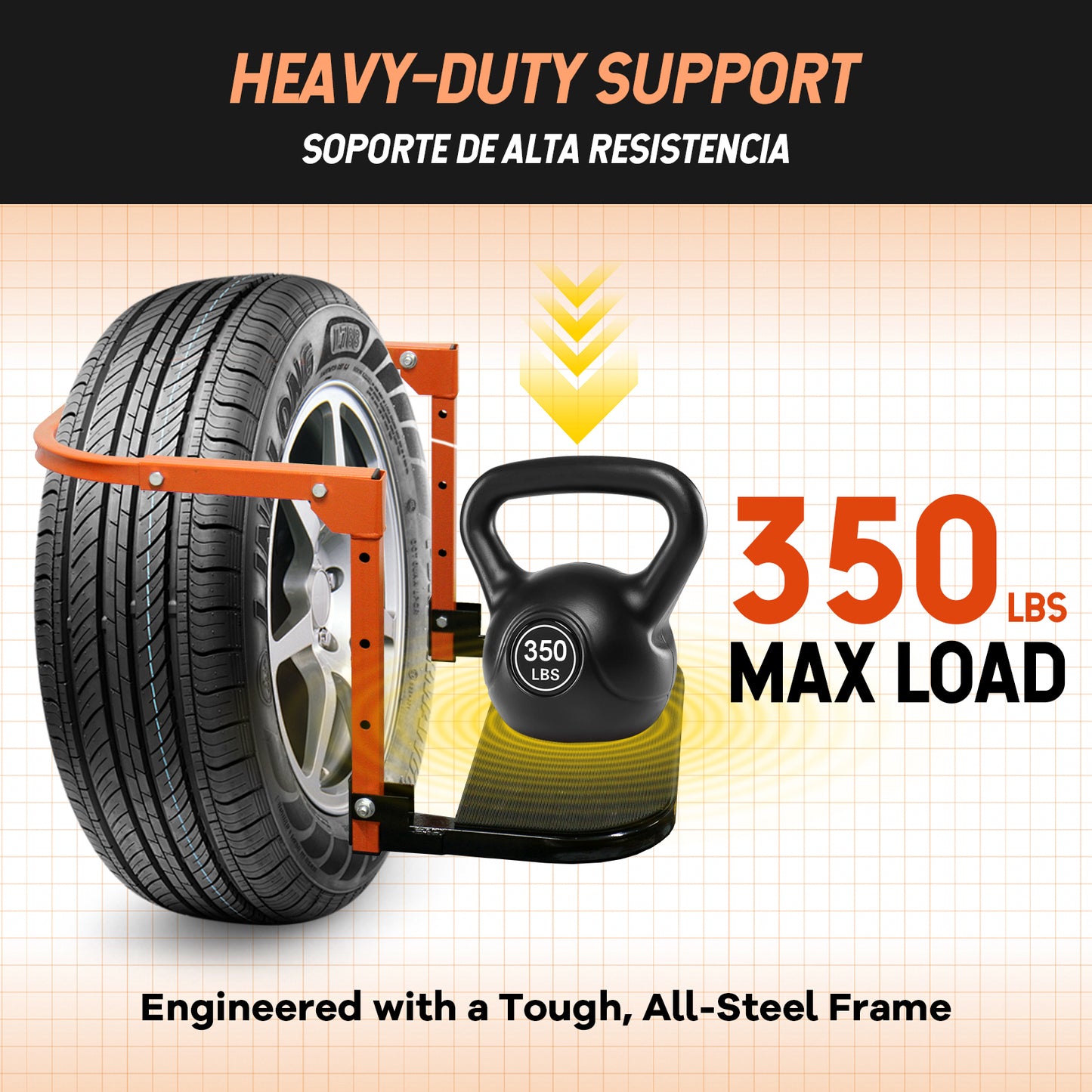 Folding Heavy-Duty Tire Steps | Orange | Sekamtools