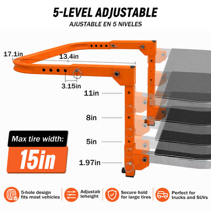 Upgraded 350 lb Foldable Tire Step for Trucks, SUVs & RVs