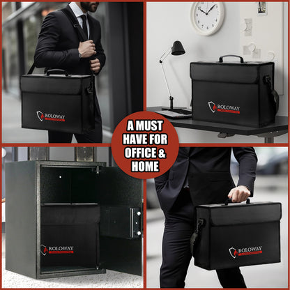 Upgraded Large Fireproof Bag for Documents and Valuables Storage | Rolowaysafe