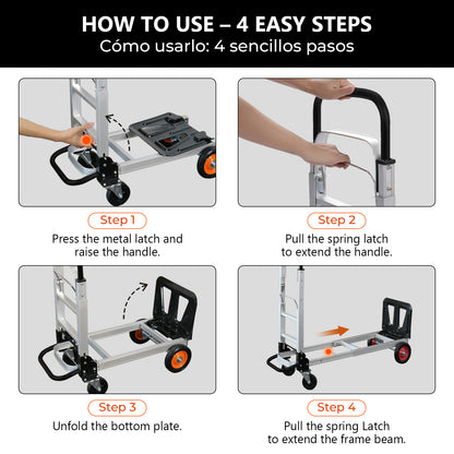 Folding trolley | Silver & Orange & Black | Sekamtools