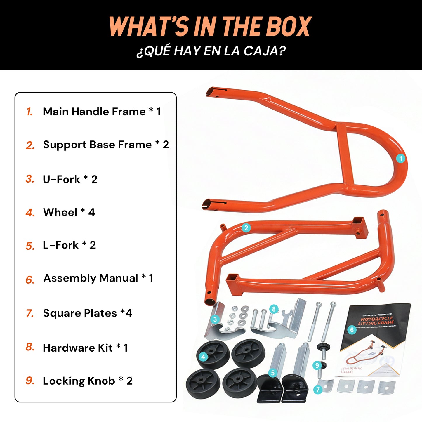 Motorcycle rear wheel bracket | Orange | Sekamtools