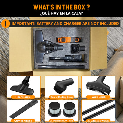 Cordless Vacuum Cleaner | Orange & Black | Sekamtools
