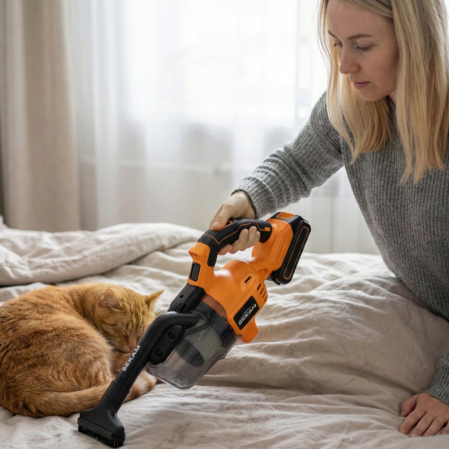 Cordless Vacuum Cleaner | Orange & Black | Sekamtools